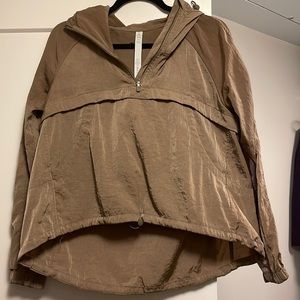 LuluLemon Seek Vistas Brown 1/2 Zip Nylon Hoodie Pullover Jacket